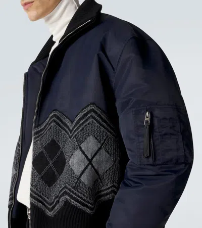 Loewe Argyle Technical Twill Jacket In Blue