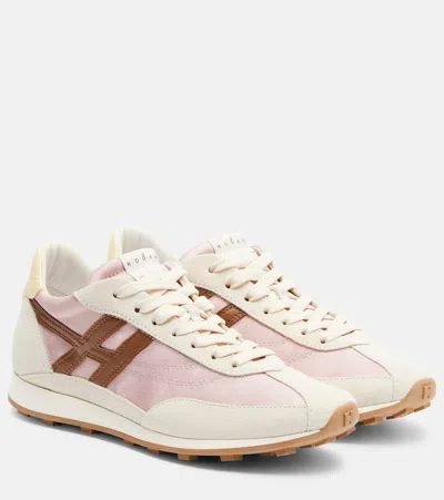 Hogan Athletic Suede And Technical Fabric Sneakers In White