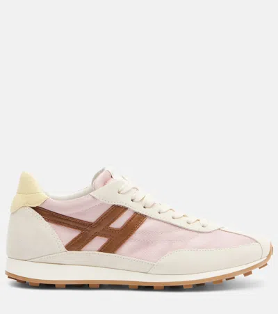 Hogan Athletic Suede And Technical Fabric Sneakers In White