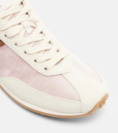 Hogan Athletic Suede And Technical Fabric Sneakers In White