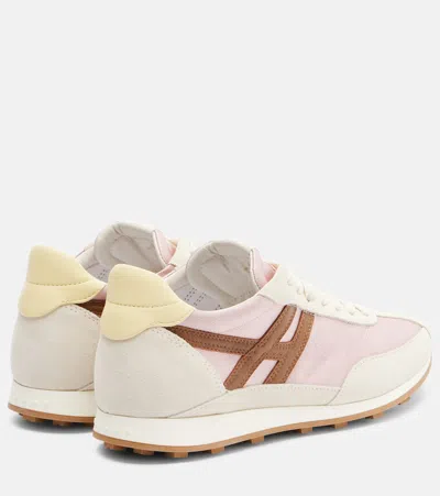 Hogan Athletic Suede And Technical Fabric Sneakers In White