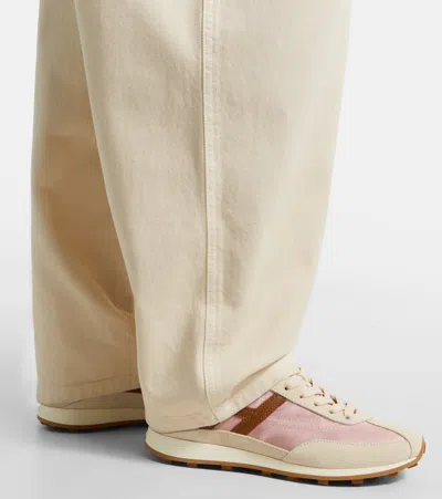 Hogan Athletic Suede And Technical Fabric Sneakers In White