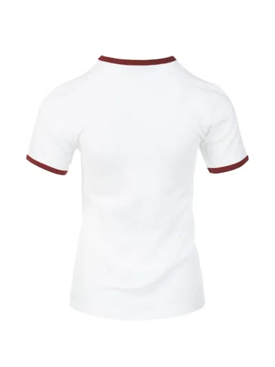 Pushbutton Short-sleeve T-shirt In White