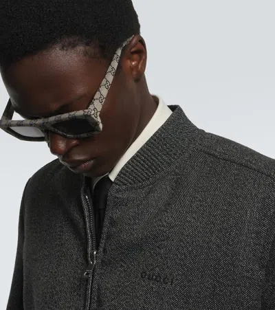 Gucci Rowcut Rectangular Sunglasses In Green