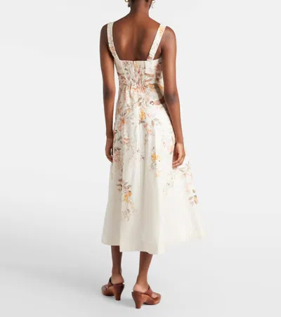 Zimmermann Luna Buttoned Picnic Dress In Cream Songbird In Multi