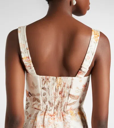 Zimmermann Luna Buttoned Picnic Dress In Cream Songbird In Multi