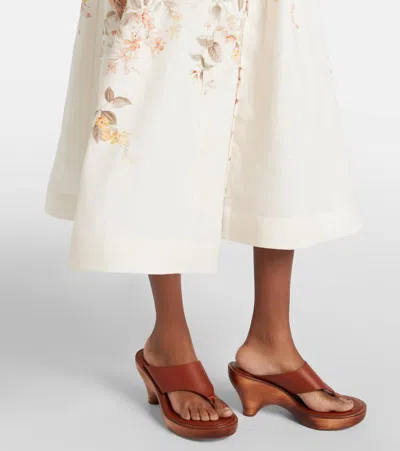 Zimmermann Luna Buttoned Picnic Dress In Cream Songbird In Multi