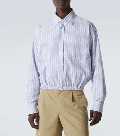Prada Checked Buttoned Shirt In White