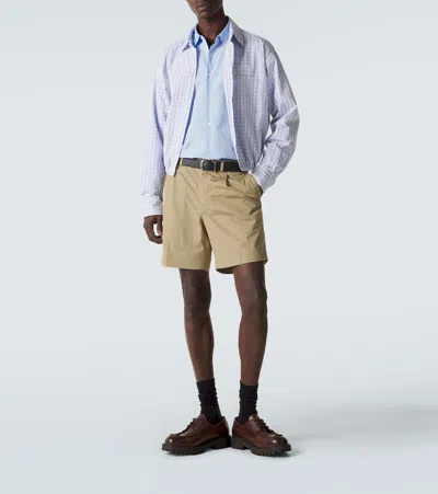 Prada Checked Buttoned Shirt In White