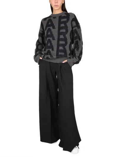 Marc Jacobs Monogram Distressed Sweater In Black