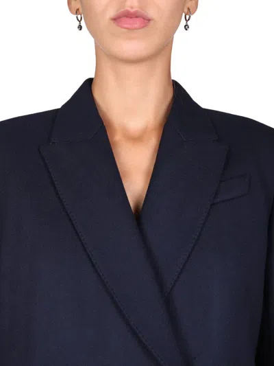 Alexander Mcqueen Double-breasted Jacket In Blue