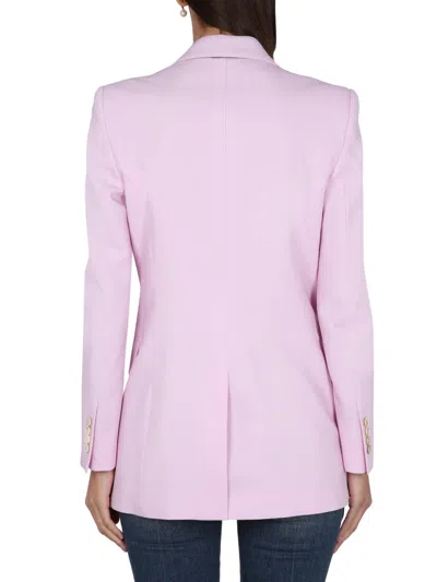 Alexander Mcqueen Women Wool Double Breasted Jacket In Pink