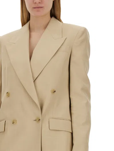 Stella Mccartney Double-breasted Jacket In Brown