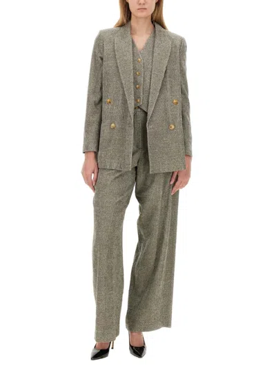 Alysi Double-breasted Jacket In Gray