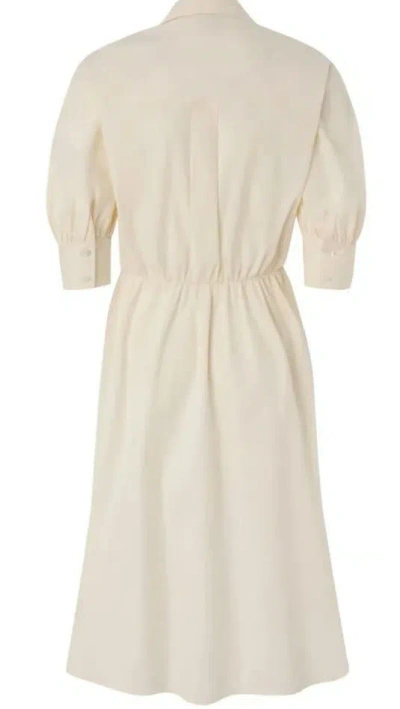 Pinko Wrap Dress Knee Length Puff Sleeves In Neutral