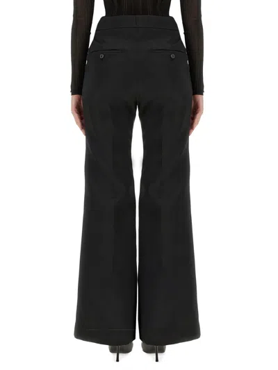 Givenchy Women Black Wool Blend Flared Leg Pant In Black
