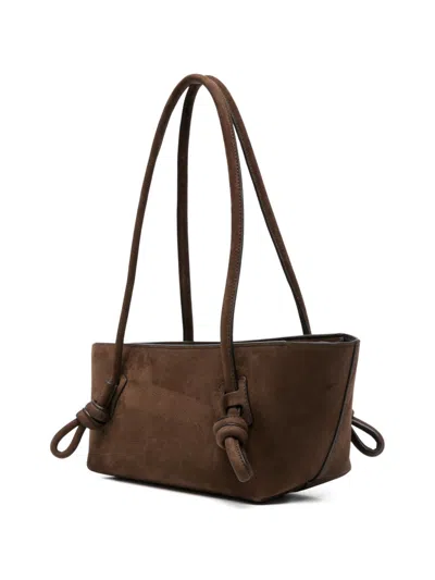Hereu Medium Fleca Knotted Shoulder Bag In Brown