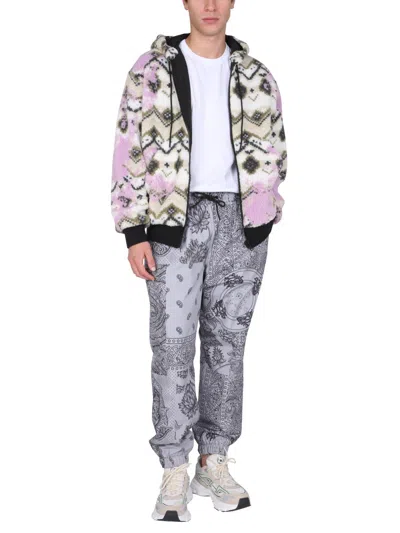 Msgm Geometric Print Hooded Jacket In Multi