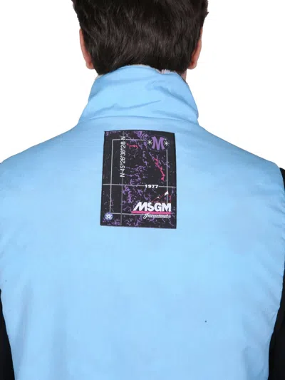 Msgm Reversible Teddy Sleeveless Jacket. In Multi