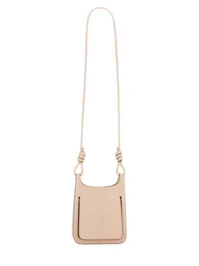 Mcm Pastel Pink Leather Mini Himmel Hobo Crossbody Bag