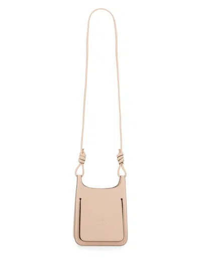 Mcm Pastel Pink Leather Mini Himmel Hobo Crossbody Bag