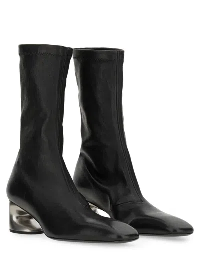 Jil Sander Leather Boot In Black