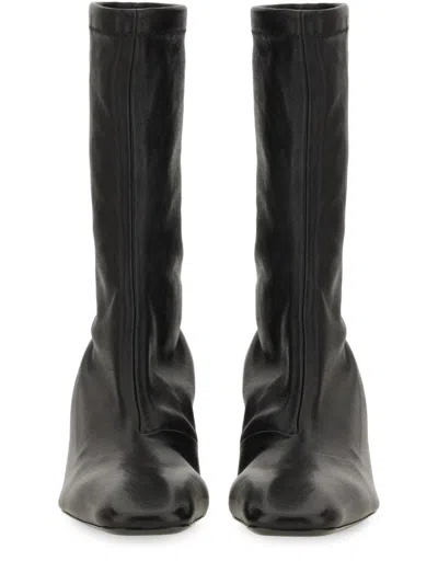 Jil Sander Leather Boot In Black