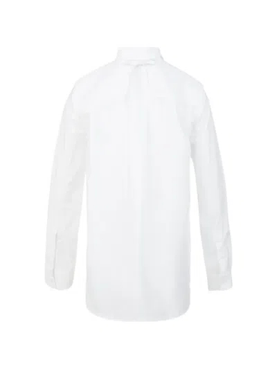 Pushbutton Cut-out Shirt In White