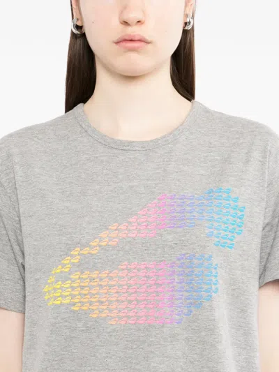 Jade Jagger Printed T-shirt In Gray