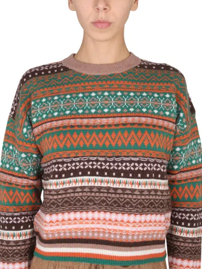 Ballantyne Patterned Long-sleeve Sweater In Multi