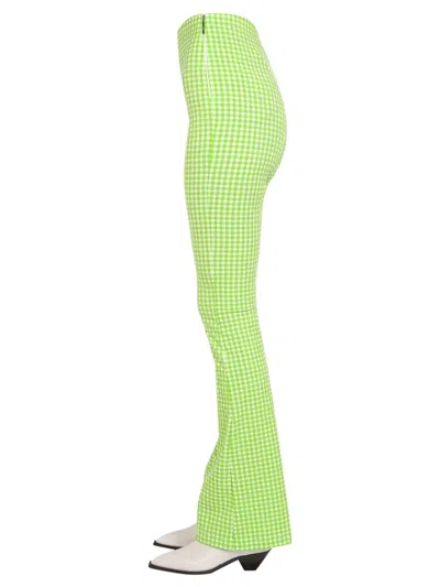 Msgm Plaid Pattern Pants In Green