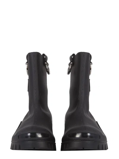Msgm Round-toe Ankle Leather Boot In Black