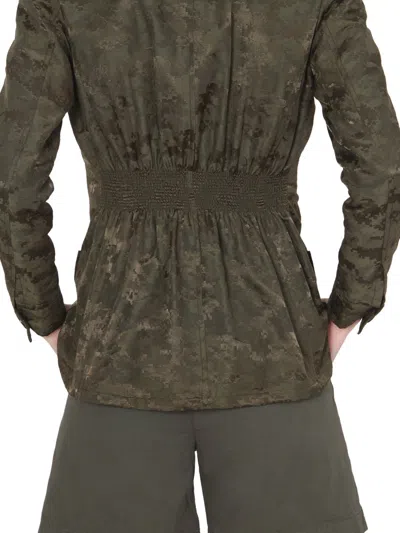Aspesi Green Camouflage Patterned Regular Fit Jacket In Green