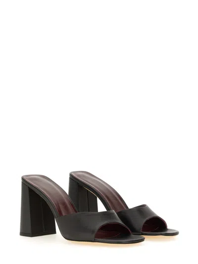 Staud "sloane" Open Toe Block Heel Sandals In Black