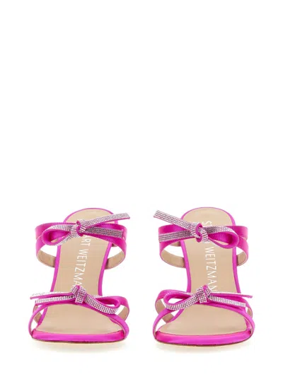 Stuart Weitzman Sw Bow Sandals Fuchsia In Pink