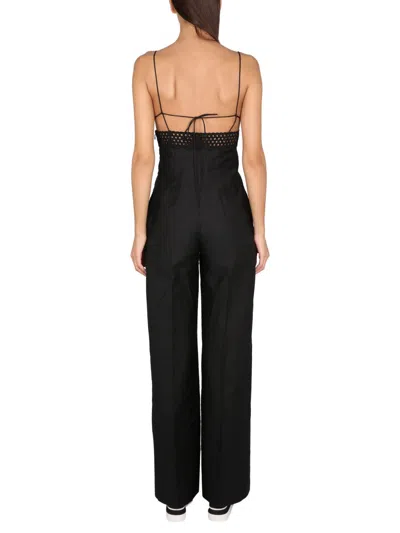 Stella Mccartney Broderie Anglaise Bustier Jumpsuit In Black