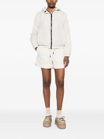 Moncler Logo-patch Drawstring Shorts In White