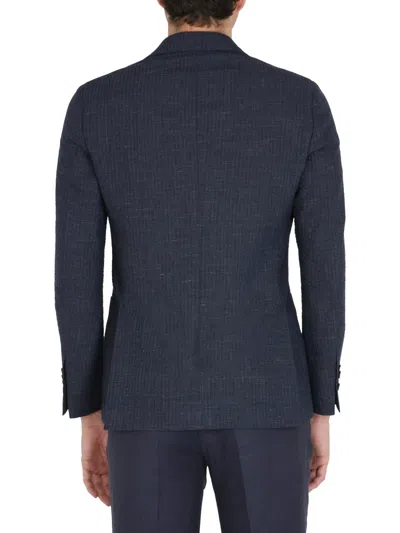 Lardini Single-breasted Jacket In Blue