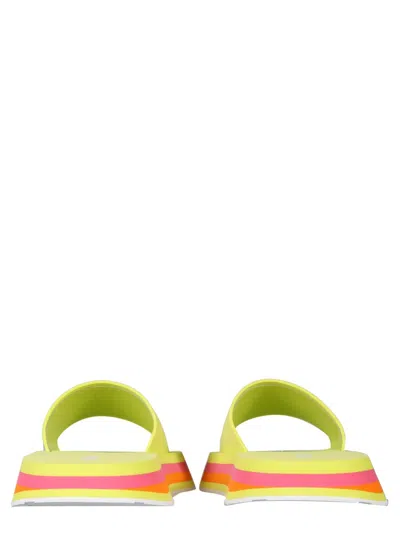 Msgm Slide Platform Sandals In Yellow