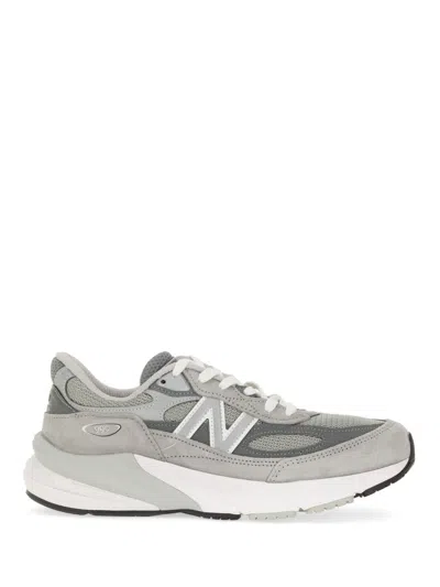 New Balance Tonal Grey Leather And Mesh Sneakers In Gray