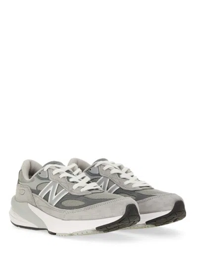 New Balance Tonal Grey Leather And Mesh Sneakers In Gray