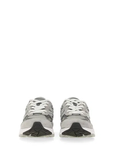 New Balance Tonal Grey Leather And Mesh Sneakers In Gray