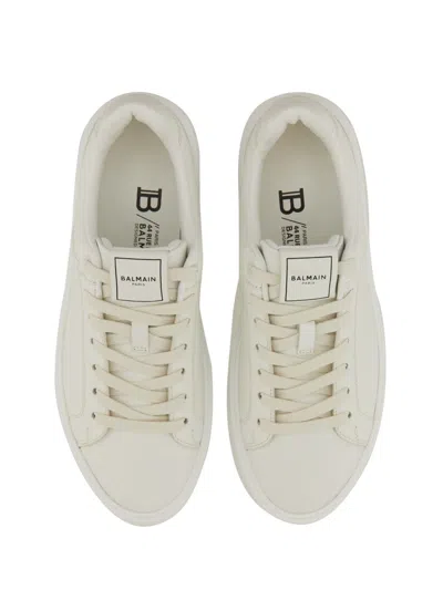 Balmain Court Sneaker Low Top Round Toe Rubber In Animal Print