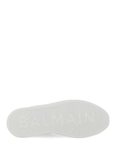 Balmain Court Sneaker Low Top Round Toe Rubber In Animal Print