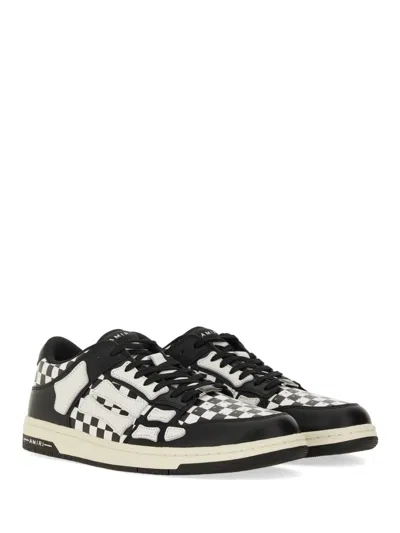 Amiri Low-top Checkered Pattern Rubber Sole Sneaker In Black