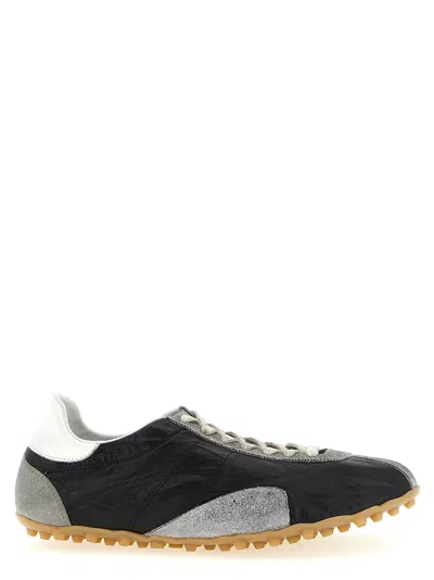 Maison Margiela Sneakers Sprinters In Suede And Leather With Vintage Finish In Black