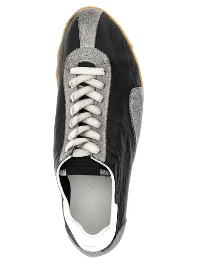 Maison Margiela Sneakers Sprinters In Suede And Leather With Vintage Finish In Black