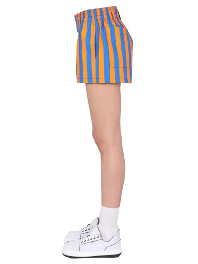 Sunnei Striped Pattern Shorts In Blue