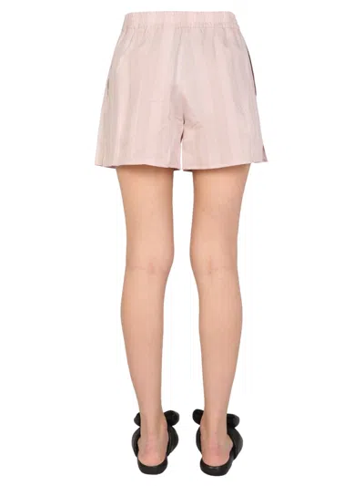 Off-white Striped Pattern Shorts In Pink