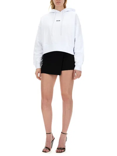 Msgm Sweatshirt With Logo In White